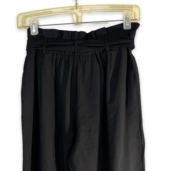 Zara TRF Collection Paperbag Tie Waist Trousers Pants, Black, Size Small - Picture 9 of 10